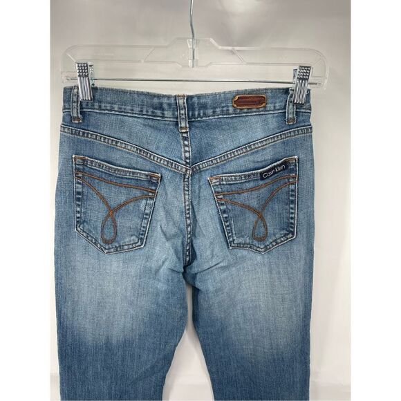 Calvin Klein Womens Straight Jeans Denim Stretch 5 Pocket Light Wash Blue Size 2 - Picture 6 of 11